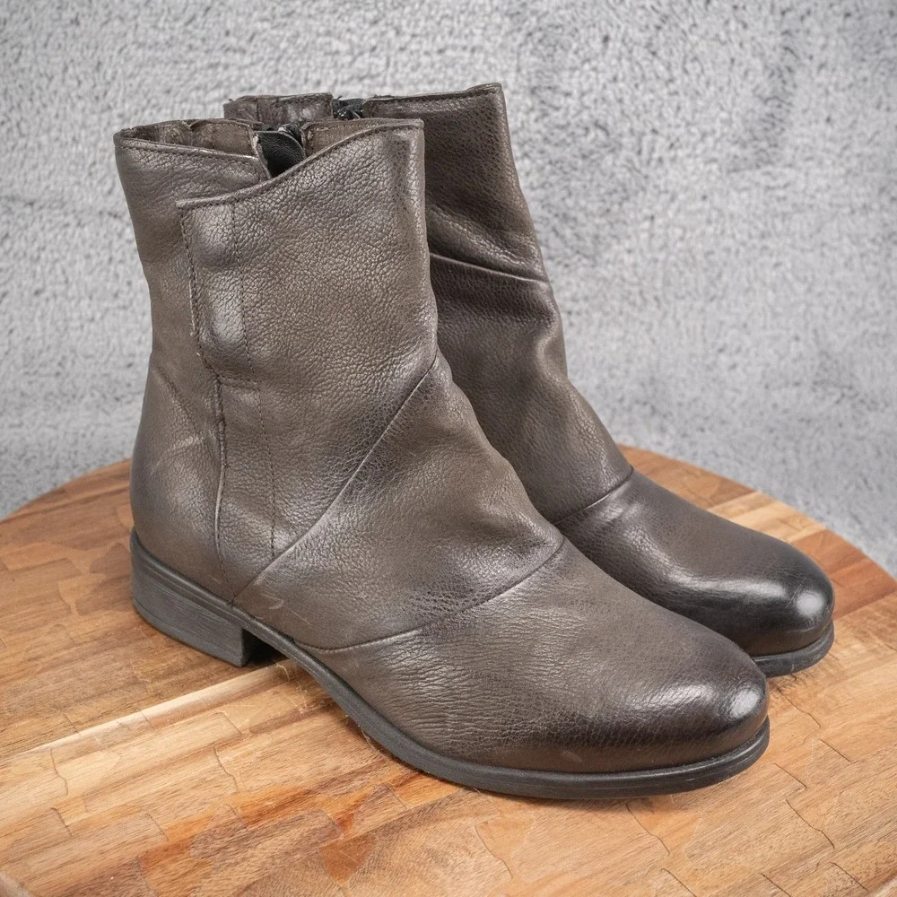 Miz Mooz - Leather Ankle Boots - Swell - Ash - EU 37 US 6.5 - 7